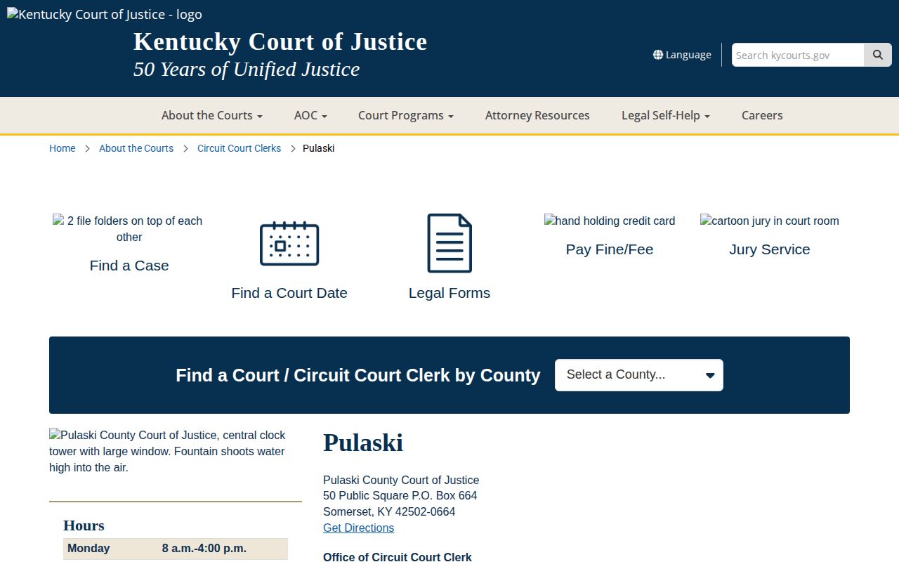 Pulaski County release record access through the circuit court clerk