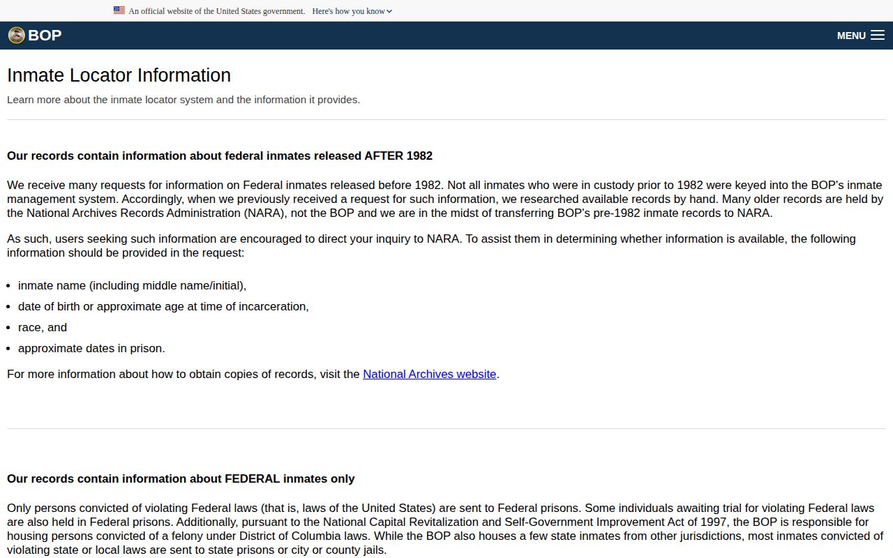 Pulaski County Detention Center federal release search result meanings